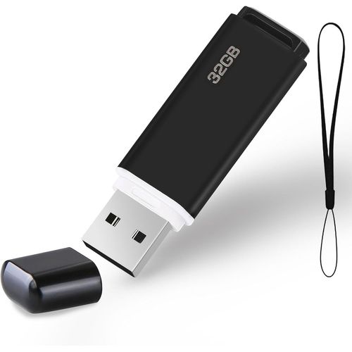 ERSHI-CLé USB 32Go, Flash Drive Pen USB 2.0 Memory Stick pour PC, Ordinateur Portable etc (Noire)[415]