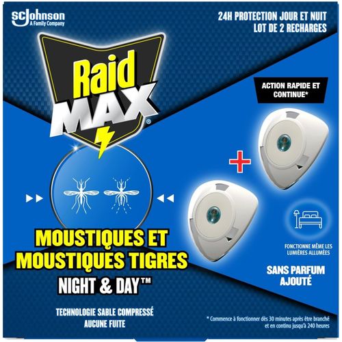 ERSHI-Max Recharges Diffuseur Electrique Liquide Night & Day - Anti-Moustiques et Moustiques Tigres - Protection Longue Durée Jour[4
