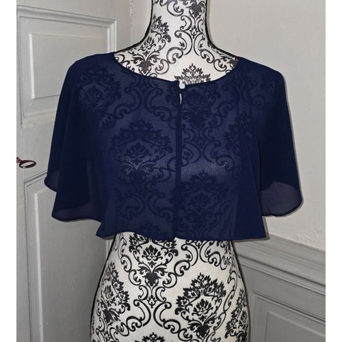 Cache-Épaules Mariage Robe De Soirée Couleur Bleu Marine Étoles Accessoires Capeline Poncho