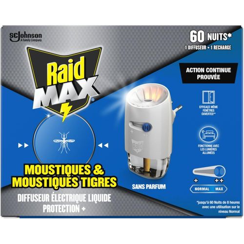 ERSHI-Max Prise Anti-Moustiques Électrique Liquide - Moustiques et Moustiques Tigres 60 Nuits - 1 Diffuseur + 1 Recharge - Sans Pa[2