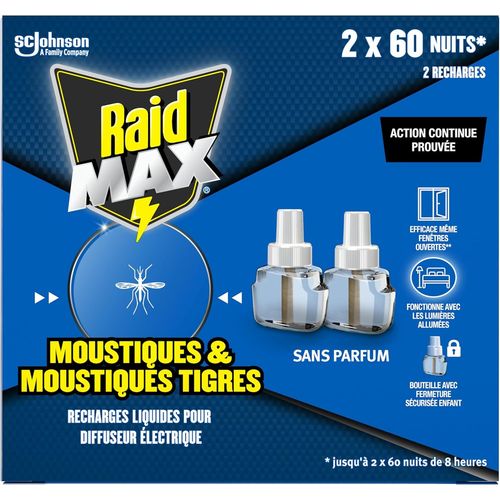 ERSHI-Max Recharges Diffuseur Electrique Liquide - Anti-Moustiques et Moustiques Tigres 60 Nuits - Sans Parfum - 2 Recharges[9]