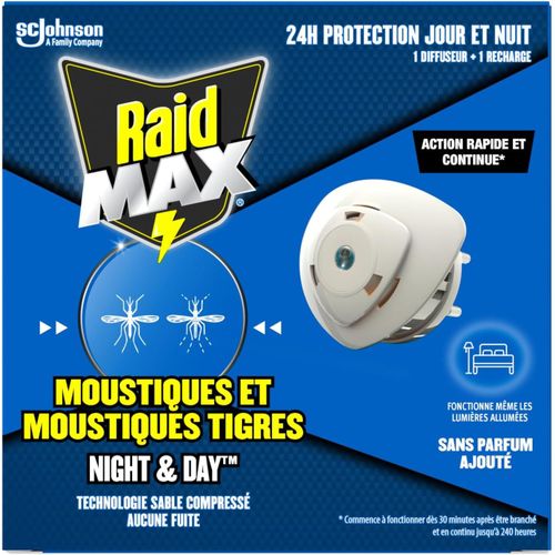 ERSHI-Max Diffuseur Electrique Liquide Night & Day - Anti-Moustiques et Moustiques Tigres - Protection Longue Durée Jour & Nuit - [1