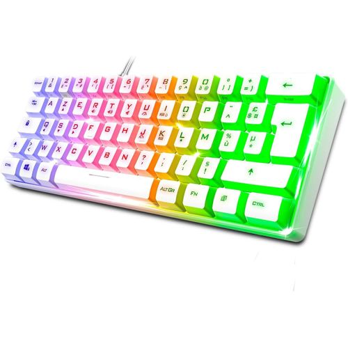 ERSHI-- Pro K2, Clavier Gamer Filaire Semi-Mecanique, Format Compact TKL 60%, 62 Touches Dont 24 Anti-Ghosting, Rétro-éclairage RG[8