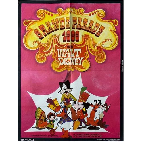 La Grande Parade / Walt Disney - Affiche Originale De Cinéma - Format 60x80 Cm - De Jack Kinney Avec Mickey Mouse, Dumbo, Pinocchio, Blanche-Neige, Donald Duck, Dingo / Jouineau Bourduge - 1969
