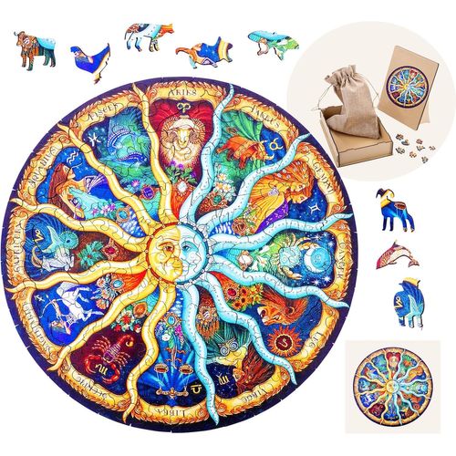 Puzzle en Bois Animaux : Lune A3-155 pièces Uniques-Puzzle pour Adultes-Boîte Cadeau en Bois-À partir de 12 Ans-29.7 x 42 cm.[Y288]