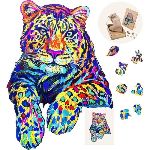 Puzzle en Bois Animaux : Tigre A3-161 pièces Uniques-Puzzle pour Adultes-Boîte Cadeau en Bois-À partir de 12 Ans-29.7 x 42 cm.[Y282]