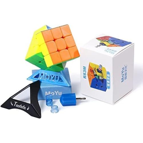 Speed Cube,RS3M 2021 3x3 Cube de Vitesse Maglev Version Cube Magique Puzzle Cube Élasticité réglable pour Tourner en Douceur Cube Rapide Jouets pour Passionnés de Speed Cube.[Y867]