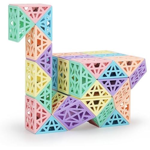 Casse Tete Serpent Magique 48 Pièces Magic Snake Snake Cube Magic Snake Cube Jeu de Casse-tête pour Fête,Sac Cadeau,Anniversaire et Fête Jouets pour Enfants Garçon Fille.[Y505]