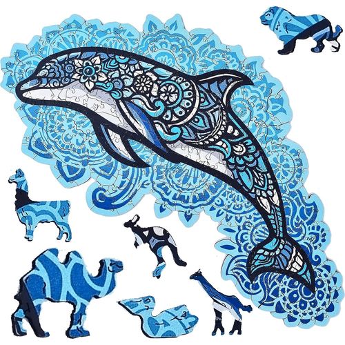 Puzzle En Bois Pour Adulte,Puzzle Animaux 220 Pièces,Très Bonne Idée Cadeau,Casse-Tête,Anti Stress,Jouet Éducatif,Puzzle Dauphin,Fabriqué En Europe [Grande Taille].[Y1138]-Générique