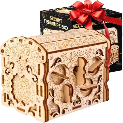 Wooden Secret Treasure Box-Boîte Cadeau Créative-Jeu De Boîte En Bois En 3d-Jeu D'énigmes De Boîte Cadeau-Boîte Cadeau Pour Adolescents Et Adultes-Casse-Tête En Bois En 3d.[Y299]-Générique