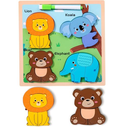Puzzle en Bois pour Enfant,Puzzle en Bois Montessori,Puzzle en Bois 3D Enfant,Jouets éducatifs,Jouet d'éDucation Précoce pour Les Tout-Petits âgés de 1 à 3 Ans (Forêt).[Y1183]