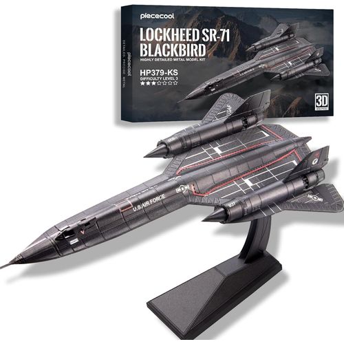 Puzzle 3d Metal Maquette Avion De Reconnaissance Sr-71 Blackbir,Puzzle 3d Maquette Modèle Militaire,3d Puzzle Adulte Acier Inoxydable,Cadeaux,Objets De Collection,Tout Métal,84 Pièces.[Y466]-Générique