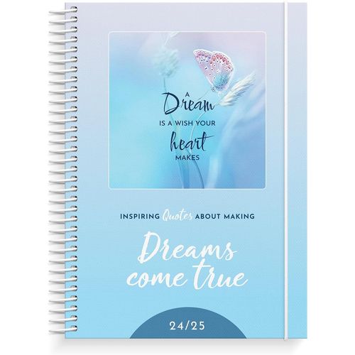 Dreams Come True-Planificateur,Les Rêves Deviennent Réalité 2024 2025|Semainier|A5|Citations Et Images Inspirantes|Début Le 22-07-2024 Jusqu'au 14-09-2025