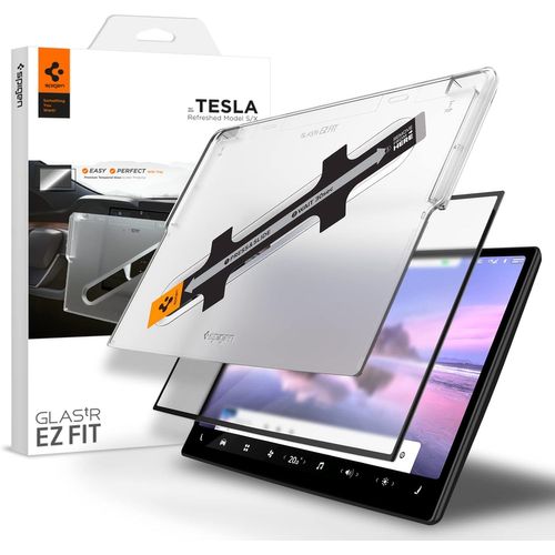 Glas.Tr Ez Fit Verre Trempé Pour Tesla Model X (2021-2025),Model S (2021-2025),17 Pouces,Couverture Complète,Mat,Anti-Trace De Doigt,9h Protection Écran.[Y516]