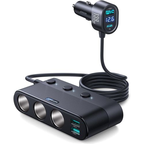 139w Multi Prise Allume Cigare,[Pd30w & 3 Ports Usb] 7-En-1 Adaptateur Allume Cigare Usb C Avec 1m De Fil,12v/24v Chargeur Voiture Avec Indicateur De Tension Led Pour Iphone 15/Phone/Gps