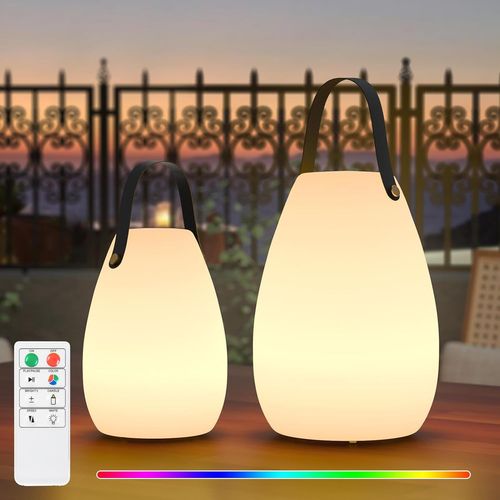 Lampe Extérieur Sans Fil Rechargeable Lampe De Table Led Avec 8 Couleurs À Intensité Variable Lampe De Table Étanche Pour Extérieur Jardin Terrasse Salon Barbecue Décoration De Pâques