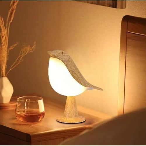 Lampe De Chevet Tactile,Oiseau Lampes De Table,Lampe Sans Fil,Lampe De Chevet Chambre,Lampe Chevet Tactile Luminosité Réglable Et 3 Couleurs De Lumière