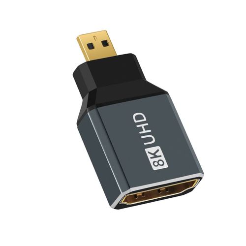 Adaptateur Micro HDMI 8K 2.1 (1 Paquet),Adaptateur Micro HDMI Mâle vers HDMI Femelle Standard 8K@60Hz,4K@120Hz,2K@240Hz.[W731]