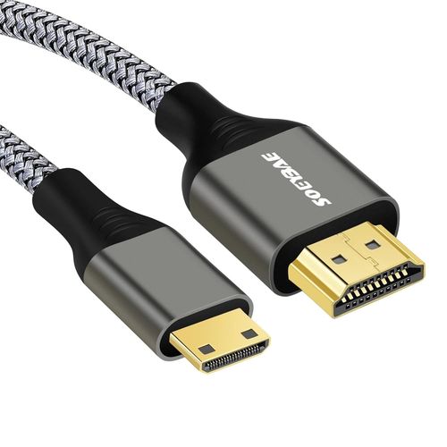 Câble Mini HDMI vers HDMI 2M,Nylon tressé 4K 60Hz 1080p,Supporte 3D pour Nikon/Canon,Caméscopes,Ordinateurs portables,Tablet.[W790]