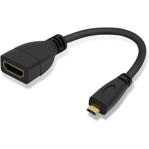 Câble adaptateur micro HDMI mâle vers HDMI femelle 10 cm pour xOOM Droid x.[W819]