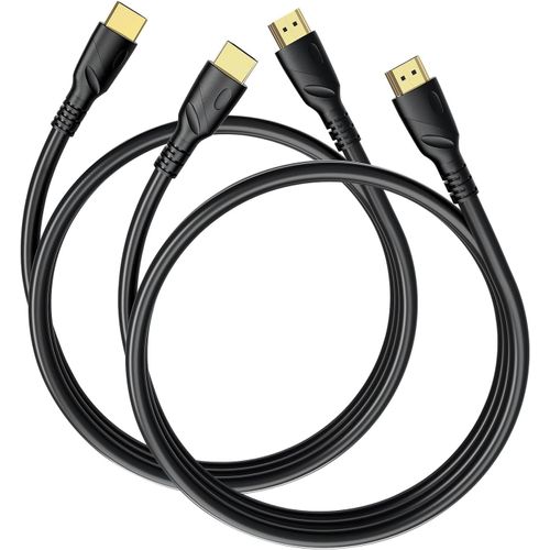 4K câble HDMI 2m Lot de 2(HDMI 2.0,18gbps) ultra rapide plaqué connecteur,retour Audio Ethernet,vidéo 4k@60hz Fullhd1080p 3D compatible HDTV,Blu-Ray,PC,xbox,ordinateur portable,PS3/4/5/9.[W414]