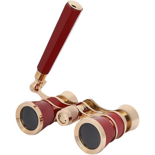 Jumelles D'opéra,Lunettes Télescope 3x25 Lunettes De Théâtre Mini Binoculaire Concert Portable Compact Léger,Avec Poignée Pour Adultes Enfants Femmes Filles En Musical(Rouge)