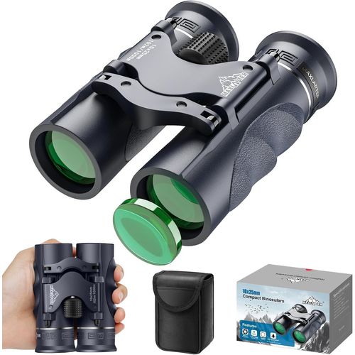 10x25 Hd Jumelles Adultes Enfant,Jumelles Compactes Puissantesavec Étui Pour Sports De Plein Air,Chasse,Voyage,Concerts,Observation Des Oiseaux,Vision Nocturne À Faible Luminosité,Prisme Bak4