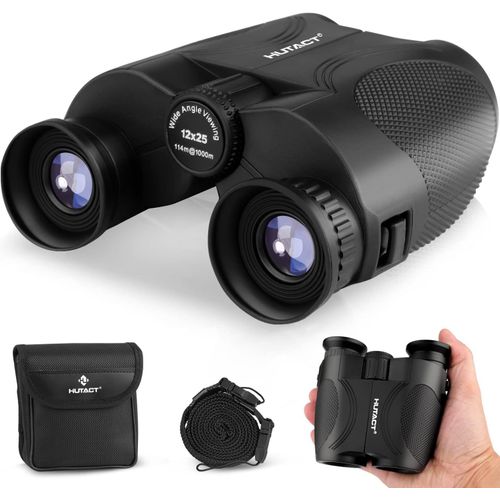 Jumelles 12 X 25 Pour Adultes Et Enfants,Vision Nocturne À Faible Luminosité Avec Jumelles Pour L'observation Des Oiseaux,Le Camping,La Randonnée,Les Sports De Plein Air
