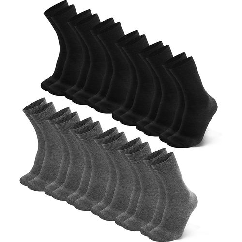 Lot De 12 Chaussettes Coton Pour Hommes Confortables Elasticité Respirantes Homme Chaussettes Noir,Anthracite Et Bleu Marine Adaptées Loisirs Affaires Vêtements,Taille 39-50