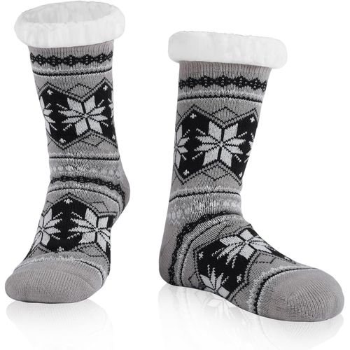 Chaussettes Chaussons Homme Hiver Chaudes Antidérapantes Chaussette Pantoufle Thermiques Polaire,Cadeau Noel Anniversaire