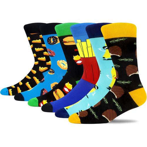 Chaussettes Colorées Amusantes Pour Homme En Coton Avec Motif
