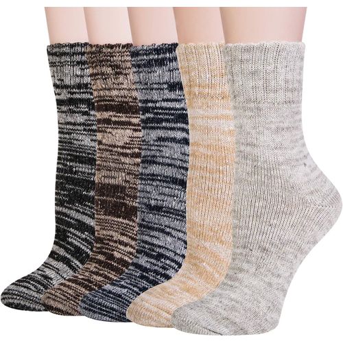 Chaussettes Femme Hiver Chaudes En Laine,Chaussettes Doux Chaud Pour Hiver,Chaussettes En Laine Pour Femmes,Multicolore