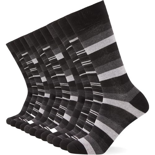 Chaussettes Intelligentes (Lot De 12)-Chaussettes Respirantes Unies,À Motifs Et Noires Pour Hommes-Chaussettes En Coton Pour Hommes Adaptées Au Travail Et Aux Tenues Décontractées
