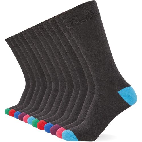Chaussettes Intelligentes (Lot De 12)-Chaussettes Respirantes Unies,À Motifs Et Noires Pour Hommes-Chaussettes En Coton Pour Hommes Adaptées Au Travail Et Aux Tenues Décontractées