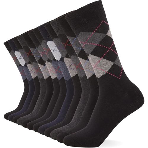 Chaussettes Intelligentes (Lot De 12)-Chaussettes Respirantes Unies,À Motifs Et Noires Pour Hommes-Chaussettes En Coton Pour Hommes Adaptées Au Travail Et Aux Tenues Décontractées