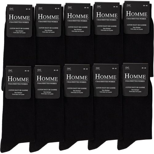 Chaussettes Noire Homme Lot De 10-30 (Modèle:Hermann)