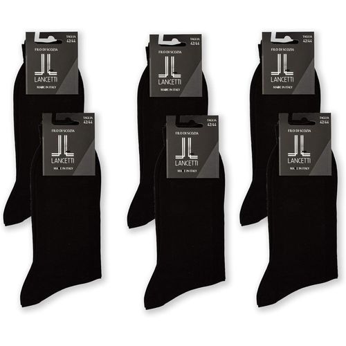 6 Paires De Chaussettes Courtes Pour Hommes En Fil D'écosse De Coton Fin Pour Un Style Classique Et Élégant Made In Italy Noir,Bleu Et Anthracite
