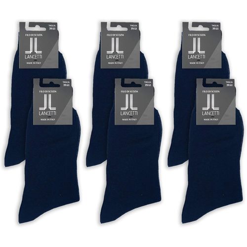 6 Paires De Chaussettes Courtes Pour Hommes En Fil D'écosse De Coton Fin Pour Un Style Classique Et Élégant Made In Italy Noir,Bleu Et Anthracite
