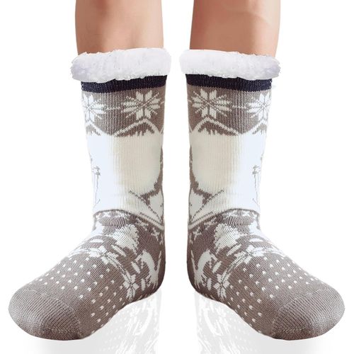 Chaussettes Chaussons Homme Hiver Chaudes Antidérapantes Chaussette Pantoufle Thermiques Polaire,Cadeau Noel Anniversaire