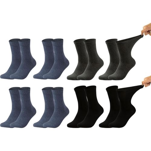 Chaussettes Homme Extra-Larges En Coton,Chaussettes Médicales Sensibles Sans Élastique Sans Couture 6 Ou 8 Paires