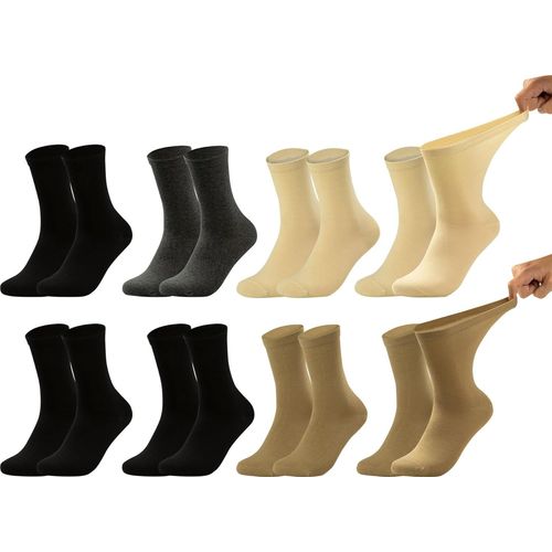 Chaussettes Homme Extra-Larges En Coton,Chaussettes Médicales Sensibles Sans Élastique Sans Couture 6 Ou 8 Paires