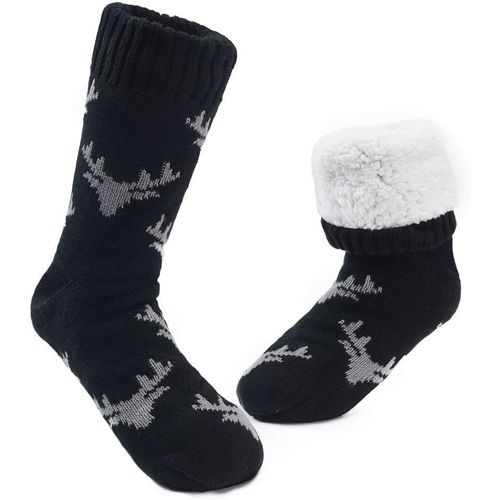 Chaussettes Chaussons Homme Hiver Antidérapantes Epaisses Fantaisie Chaud Cadeau De Noël