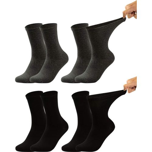 Chaussettes Homme Extra-Larges En Coton,Chaussettes Médicales Sensibles Sans Élastique Sans Couture 6 Ou 8 Paires