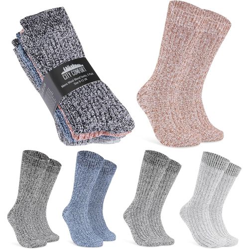 Chaussettes Homme Multipack Chaussettes Thermiques Laine Chaussettes Chauffantes Hiver Tailles Adulte Ado 39-42 Et 42-45