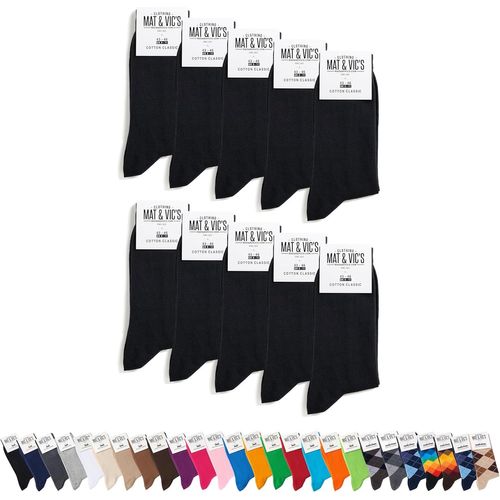 Lot De Chaussettes Homme Coton De Mat & Vic¿S,5 Ou 10 Paire Chaussette Homme Classiques Mens Socks Homme Confortables Respirantes Oeko-Tex 100 35 36 37 38 39 40 41 42 43 44 45 46 47 48 49 50