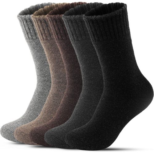 Chaussettes Thermiques Hommes 5 Paires,60% Laine Chaussettes Hommes,Chaussettes D'hiver Chaudes