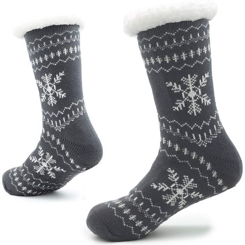 Chaussettes Tricotées Pour Hommes Avec Des Pantoufles Sherpa Wool Layer Bed Pour Homme,Modèle Norvégien Norvégien 41-44