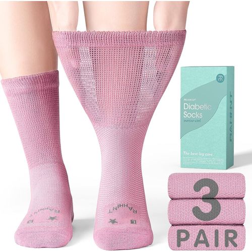 Laine Mérinos Chaussettes Diabetiques 3 Paires,Chaussettes De Bambou Sans Elastique Sans Couture Homme Femme