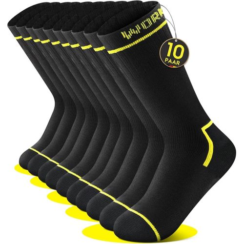Lot De 10 Paires Work Chaussettes Homme Travail Coton,Randonnée Socks Fonctionnelles Chaussette Homme
