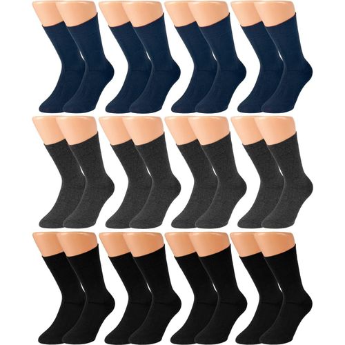 Chaussettes Business En Coton Pour Homme Sans Élastique Sans Couture Unies 6 Ou 12 Paires